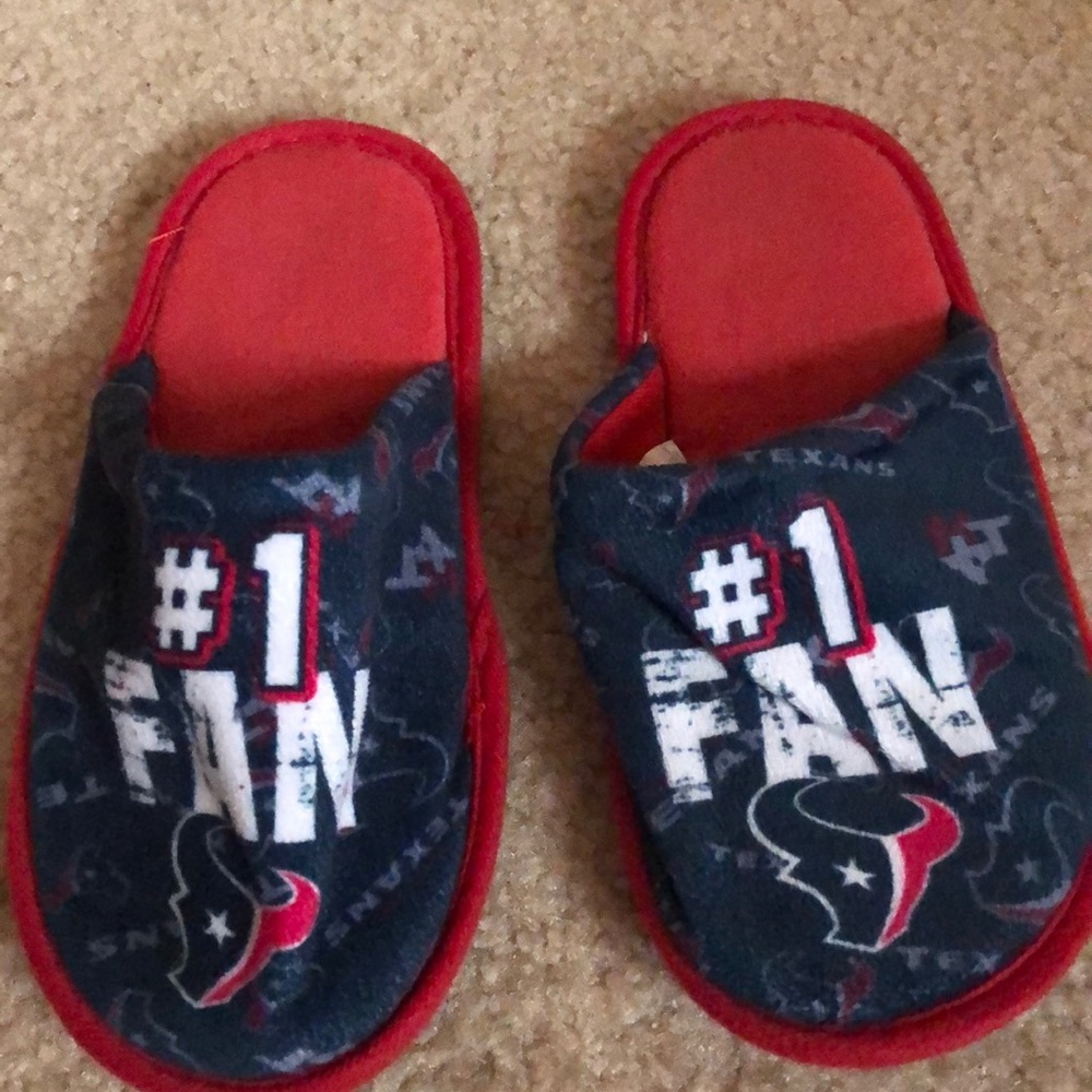 GIRLS - Houston Texans Slippers - Size Small 1/2